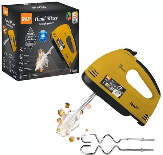 Raf Μίξερ Χειρός 100W Κίτρινο