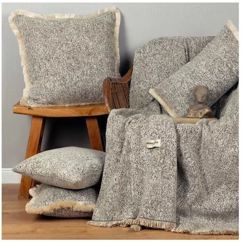 Ριχτάρι Aslanis Home Parnassos Τετραθέσιου Καναπέ Σενίλ&Ζακάρ 180x350cm Μπεζ /Άμμου