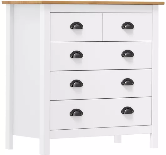 Συρταριέρα Κρεβατοκάμαρας vidaXL 80x40x79cm Μασίφ Ξύλο Λευκό