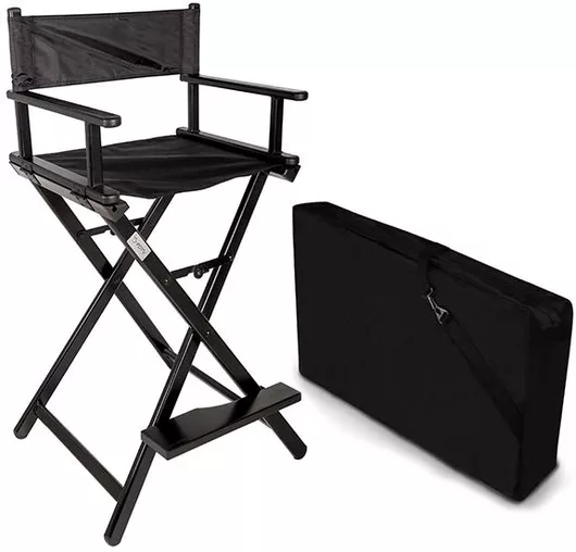 Καρέκλα Μακιγιάζ Πτυσσόμενη με Θήκη Μαύρο