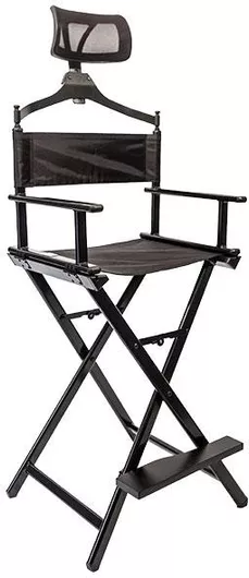 Καρέκλα Μακιγιάζ Πτυσσόμενη με Προσκέφαλο Μαύρο