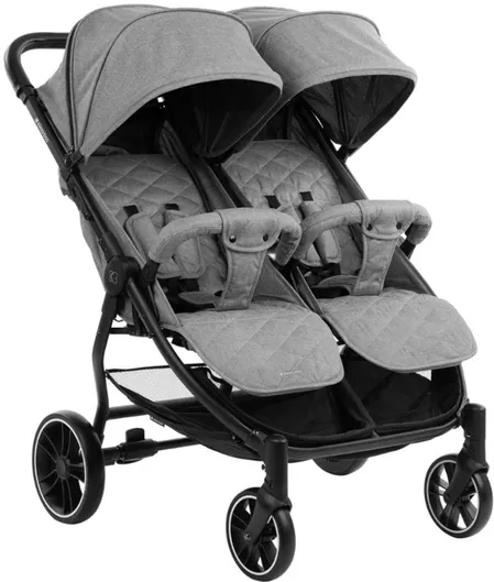 Καρότσι Μωρού Kikka Boo Happy 2 Διδύμων 79×73.5x104cm Ανοιχτό Γκρι