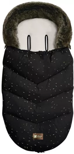 Ποδόσακος Καροτσιού Kikka Boo Luxury Fur Αδιάβροχος με Επένδυση Fleece Universal Confetti Black