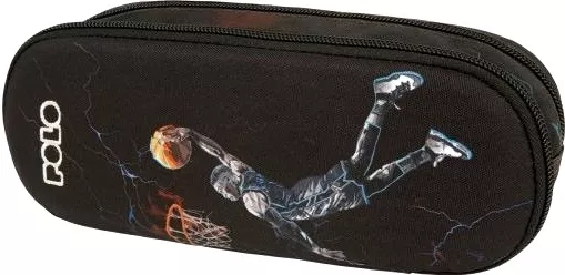Κασετίνα Polo με 2 Θήκες Μπάσκετ Μαύρο