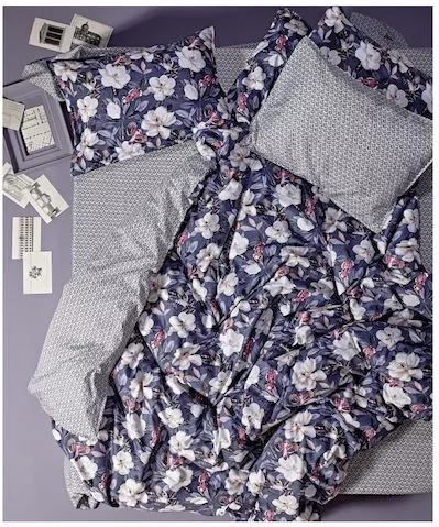 Σετ Σεντόνια Kentia 240x270cm Υπέρδιπλο Floral 4τμχ Λιλά