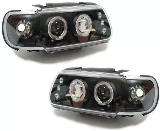 Φανάρια Μπροστινά Αυτοκινήτου Angel Eyes για Volkswagen Polo 94-99 Σετ 2τμχ Μαύρο