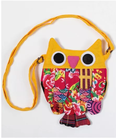 Παιδική Τσάντα Ώμου Silk Fashion Κουκουβάγια από Ύφασμα 18x16cm Πολύχρωμο