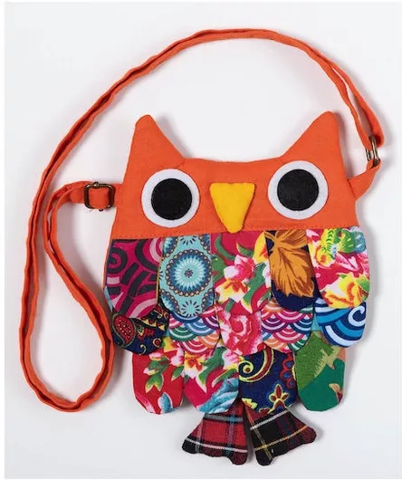 Παιδική Τσάντα Ώμου Silk Fashion Κουκουβάγια από Ύφασμα 18x16cm Πολύχρωμο