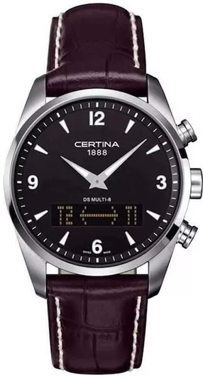 Ανδρικό Ρολόι Certina με Δερμάτινο Λουράκι Καφέ