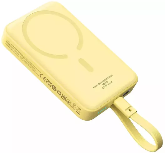 Power Bank Baseus Magnetic Mini MagSafe 10000mAh 30W με Θύρα USB-C Power Delivery / Quick Charge 3.0 Κίτρινο