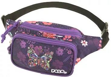 Παιδικό Τσαντάκι Μέσης Polo 24x10x12cm Πεταλούδες Μοβ