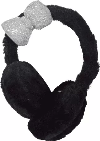Γυναικεία Earmuffs με Φιόγκο Μαύρο One Size