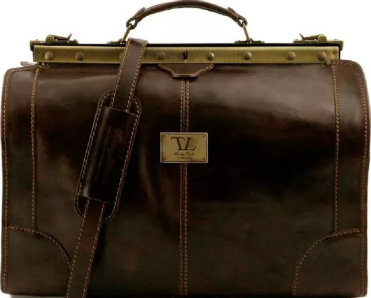 Ιατρική Τσάντα Tuscany Leather Madrid S Δερμάτινη Σκούρο Καφέ