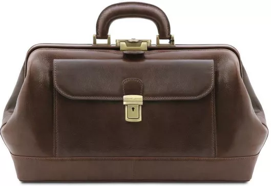 Ιατρική Τσάντα Tuscany Leather Δερμάτινη Σκούρο Καφέ