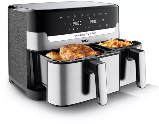 Φριτέζα Αέρος Tefal Easy Fry με Διπλό Αποσπώμενο Κάδο 8.3lt Μαύρο