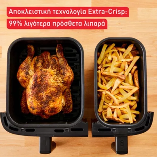 Φριτέζα Αέρος Tefal Easy Fry με Διπλό Αποσπώμενο Κάδο 8.3lt Μαύρο