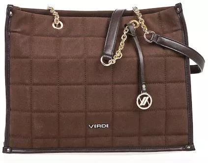 Γυναικεία Τσάντα Ώμου Verde από Δερματίνη Καφέ