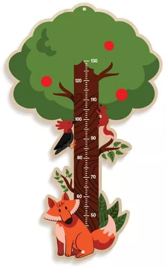 Αναστήμετρο Ξύλινο Αλεπού με Μέγιστο Ύψος 130cm Πολύχρωμο