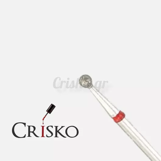 Φρέζα Νυχιών Crisko Διαμαντιού Μαλακή Μπίλια Κόκκινο