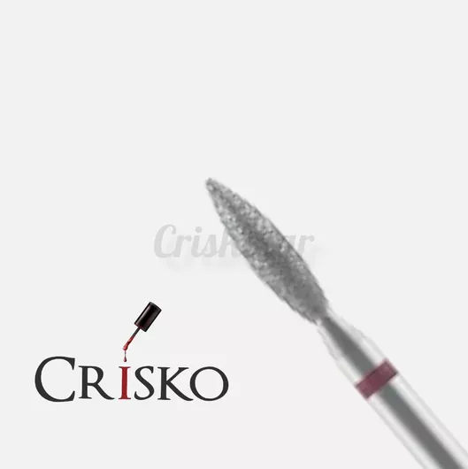 Φρέζα Νυχιών Crisko Διαμαντιού Μαλακή Φλόγα Κόκκινο