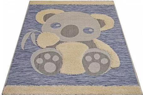 Παιδικό Χαλί Alexander Carpets Navajo Συνθετικό Ανάγλυφο Bear 170x120cm Μπλε