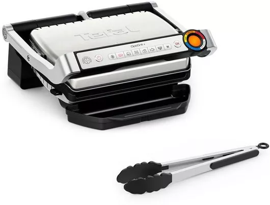 Tefal Optigrill Upgrade + Tong Sus Τοστιέρα Γκριλιέρα με Αποσπώμενες Πλάκες 2000W Inox
