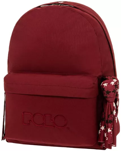 Σχολική Τσάντα Πλάτης Γυμνασίου/Λυκείου Polo Original Scarf Μπορντό 31x18x40cm 2023