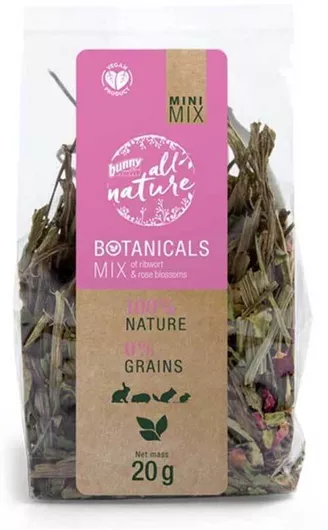 Χόρτα για Κουνέλια & Ινδικά Χοιρίδια Bunny Nature Mini Mix με Πεντάνευρο & Τριαντάφυλλο 20gr