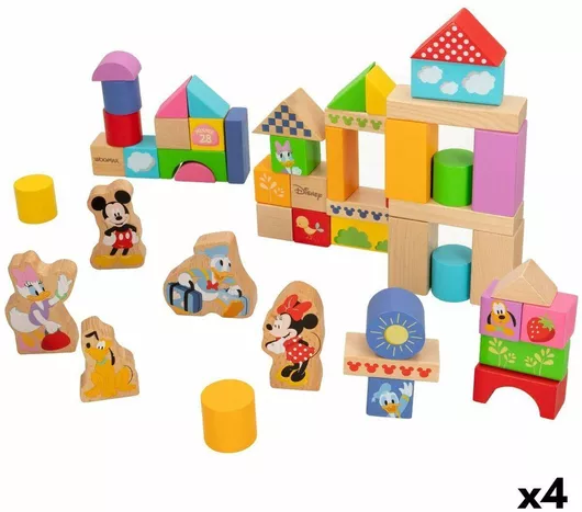 Τουβλάκια Disney S8900255 Σετ 50τμχ Ξύλινα (x4)