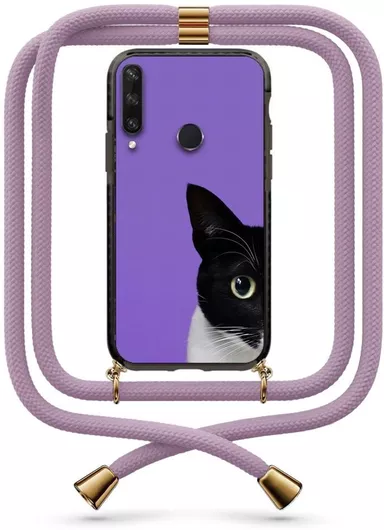 Θήκη Κινητού Back Cover για Huawei Y6P 2020 με Κορδόνι 9920 - Πλαστικό - Half Cat