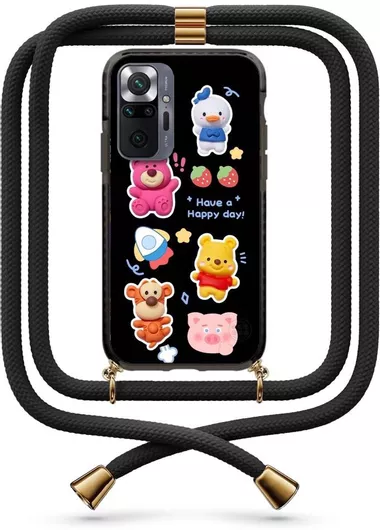 Θήκη Κινητού Back Cover για Xiaomi Redmi Note 10 Pro με Κορδόνι 9968 - Πλαστικό - Happy Day