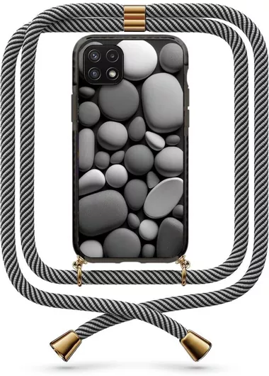 Θήκη Κινητού Back Cover για Samsung Galaxy A22 5G με Κορδόνι 9860 - Πλαστικό - Stones