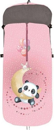 Ποδόσακος Καροτσιού Interbaby Panda Luna Universal με Βελούδινη Επένδυση 90x46cm Ροζ