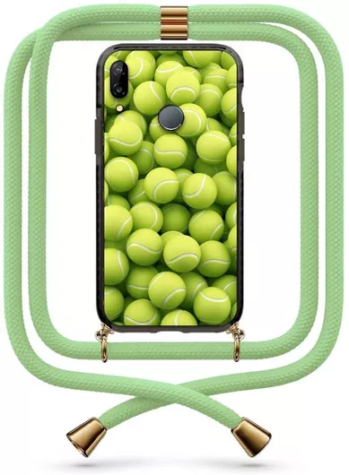 Θήκη Κινητού Back Cover για Huawei P20 Lite με Κορδόνι 9927 - Πλαστικό - Tennis Balls