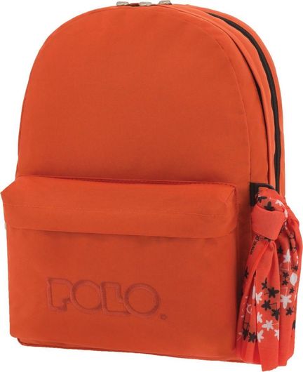 Σχολική Τσάντα Πλάτης Γυμνασίου / Λυκείου Polo Original Double 600D 32x23x40cm Πορτοκαλί