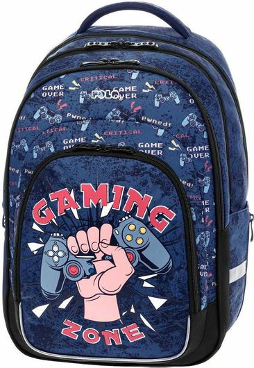 Σχολική Τσάντα Πλάτης Δημοτικού Polo Prime Gaming Μπλε