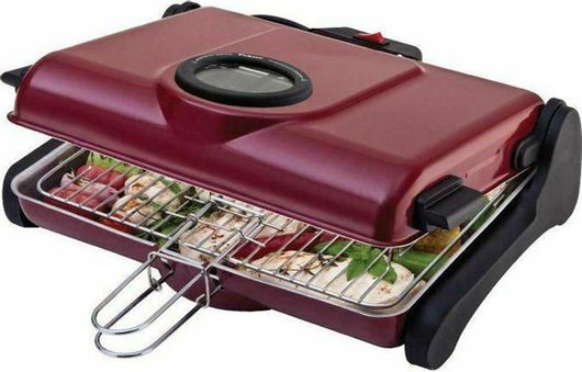 Ηλεκτρική Ψησταριά Primo Επιτραπέζια Αλουμινίου Σχάρας 1200W με Καπάκι 43x32cm