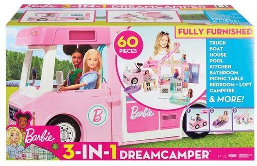 Οχήματα για Κούκλες Barbie Dreamcamper Τροχόσπιτο για 3+ Ετών