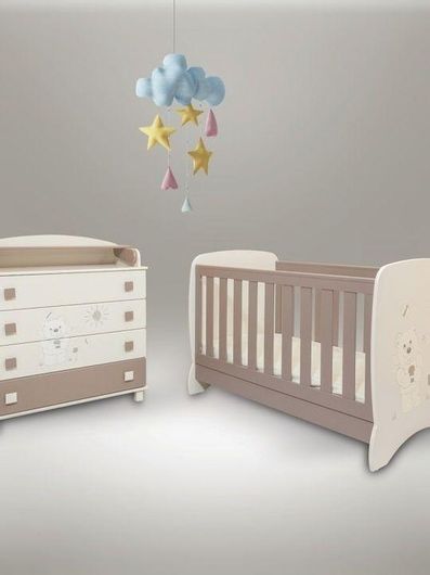 Κούνια Nek Baby Νόρα για Στρώμα 68x138cm Beige & Mocha