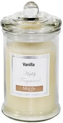 Αρωματικό Κερί Unimasa σε Γυάλινο Βάζο με Διαστάσεις 7.5x14cm με Άρωμα Κρέμα