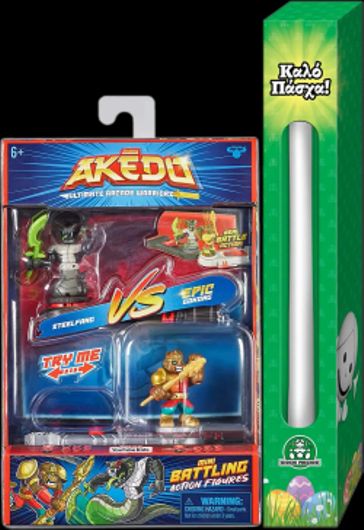 Παιχνιδολαμπάδα Giochi Preziosi Akedo S2 2 Φιγούρες Μάχης & 2 Χειριστήρια: Steelfang Vs Epic Gokong