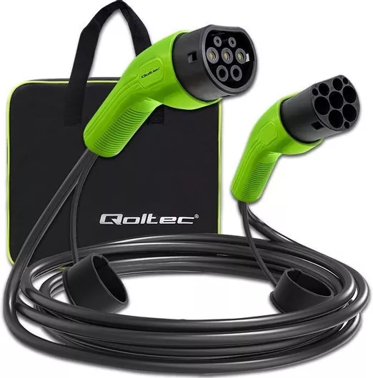 Καλώδιο Φόρτισης Ηλεκτιρκών Αυτοκινήτων Qoltec 52473 Type 2 - Type 1 5m