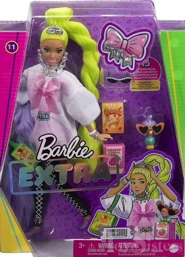 Κούκλα Barbie Mattel Extra Neon Green για 3+ Ετών