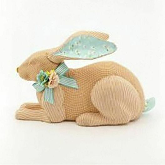 Πασχαλινός Διακοσμητικός A & I Decoration Λαγός Σομόν Ξαπλωτός Υφασματινος 43x20x26cm