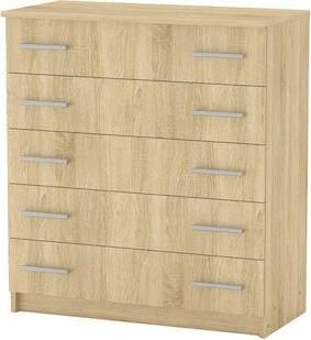 Συρταριέρα Pakoworld 184-000090 Ξύλινη Κρεβατοκάμαρας Penelope με 5 Συρτάρια Sonoma 80.5x38x89cm