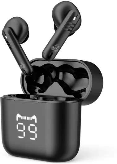 Powertech PT-1227 In-ear Bluetooth Handsfree Ακουστικά με Αντοχή στον Ιδρώτα & Θήκη Φόρτισης Μαύρο