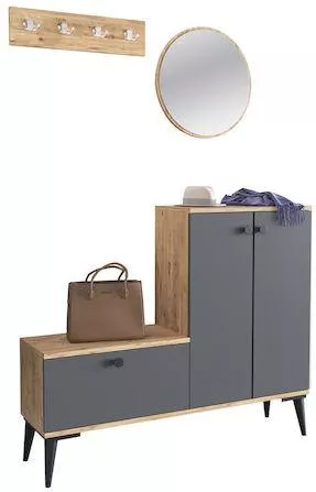 Έπιπλο Χωλ ArteLibre Adea Μοριοσανίδα 120x30x93cm Γκρι