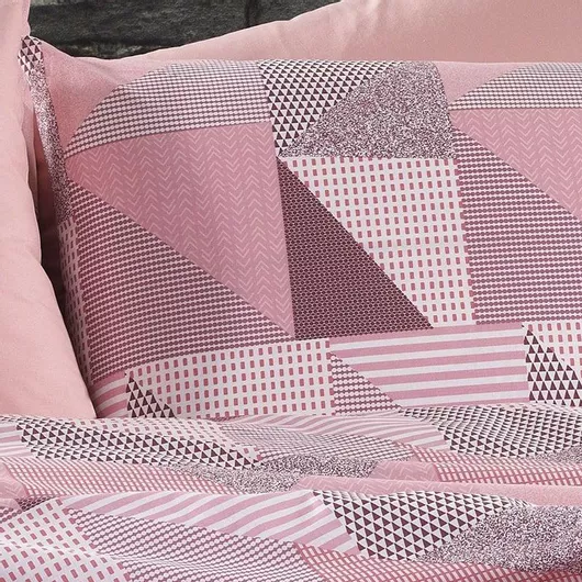 Μαξιλαροθήκη Dimcol Φανελένια Geometrical 331 50x70cm Ροζ/Σομόν