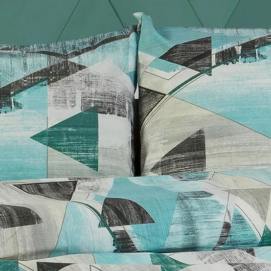 Μαξιλαροθήκη Dimcol Φανελένια Geometrical 332 50x70cm Πετρόλ