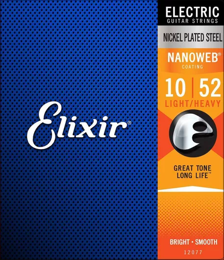 Σετ Elixir Πλήρες Nickel Plated Steel Χορδών για Ηλεκτρική Κιθάρα Nanoweb 10-52